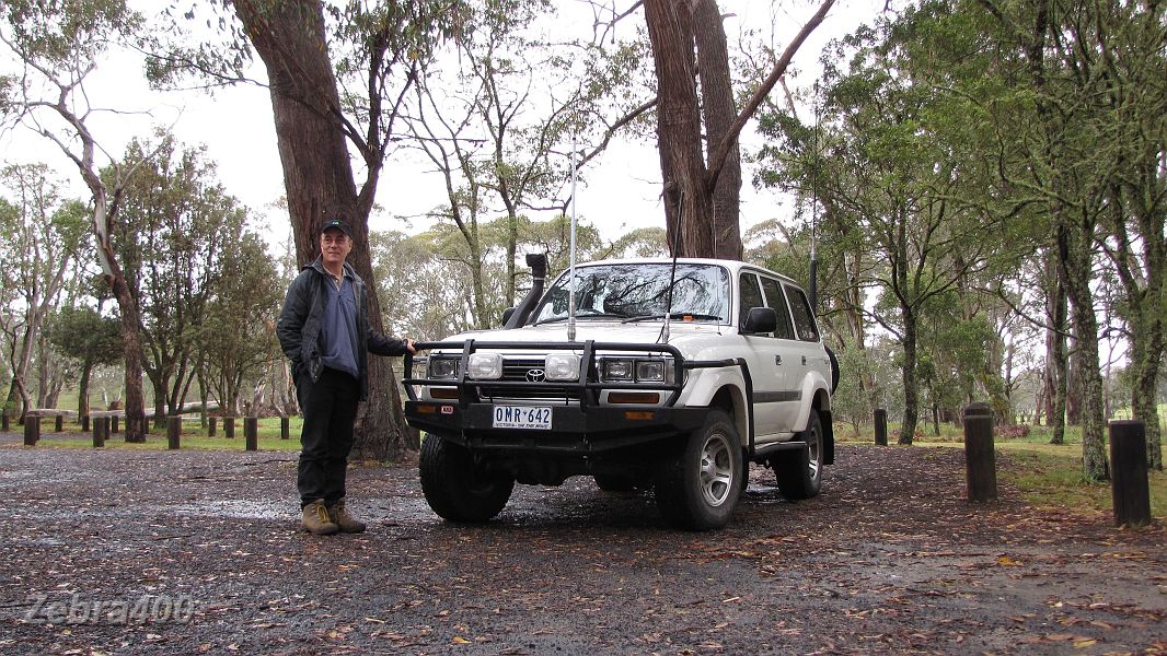 15-Laurie checks out the waterfalls at Ebor.JPG